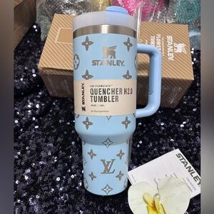 Stanley Light Blue Tumbler with silver Pattern